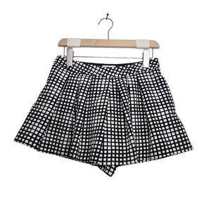 L'AGENCE Women's Pleated Black White Print Short Skort Size 2